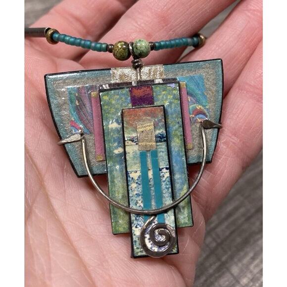 Artisan Handcrafted Lauren Pollaro Sterling Silver Mixed Media York Maine Art - Picture 6 of 10